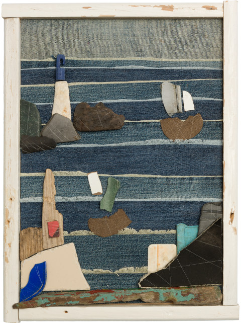 Rocky Shores - original beach-combed collage